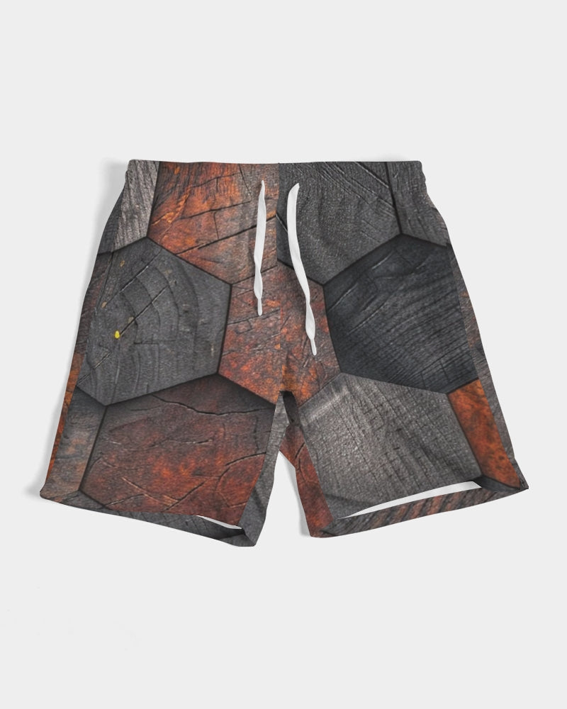 Cool stone hexagon patten 3D Men's All-Over Print Swim Trunk