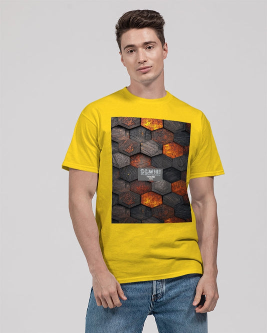 Cool stone hexagon patten 3D Unisex Heavy Cotton T-Shirt | Gildan