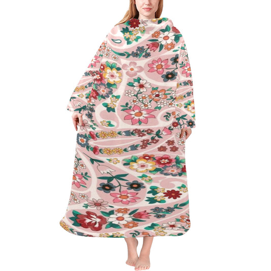 Blanket Robe with Sleeves for Adults