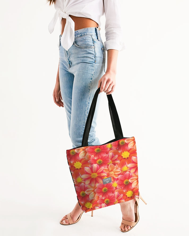 Beautiful blood orange flower design Canvas Zip Tote