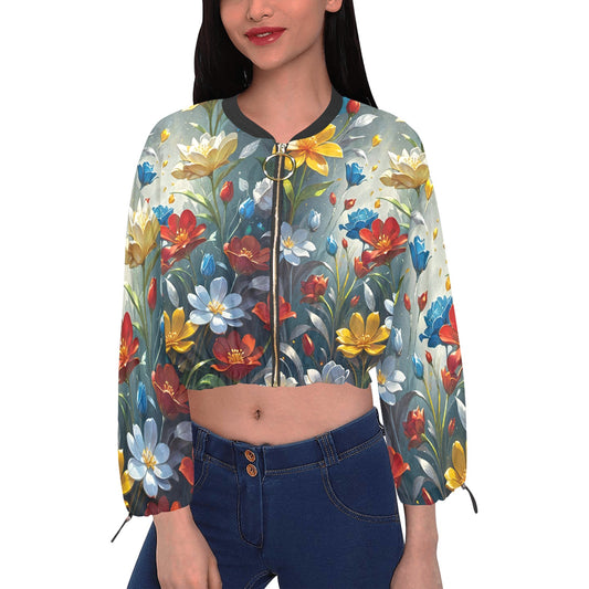 Women's Chiffon Cropped Jacket (Model H30)