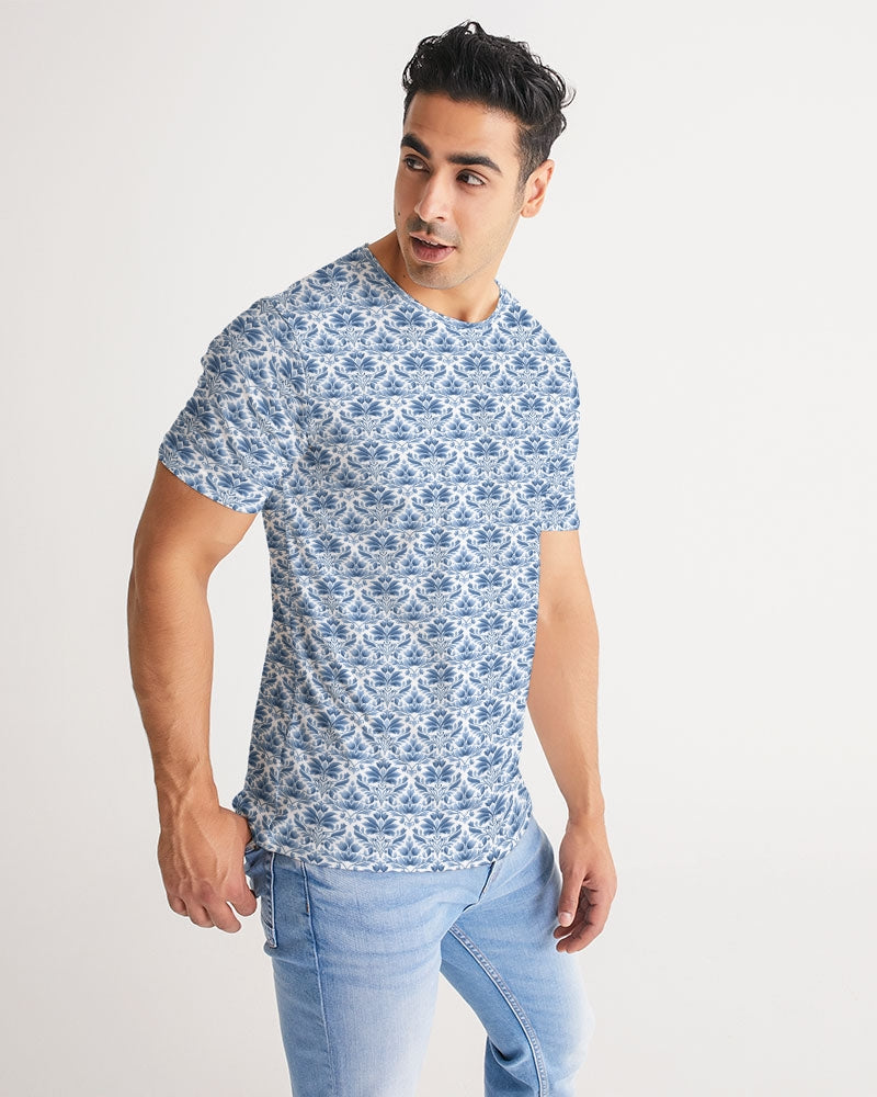 light blue Royal patten  Men's All-Over Print Tee