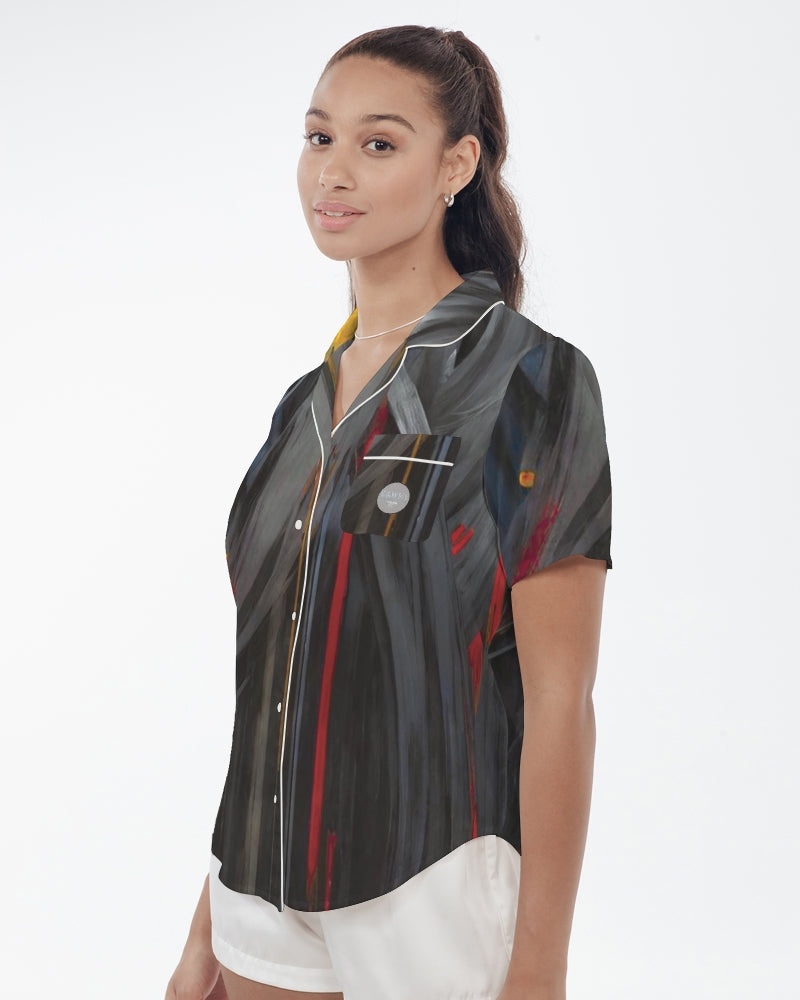 Asian collection [Part 1] Women's Satin Short Sleeve Pajama Top