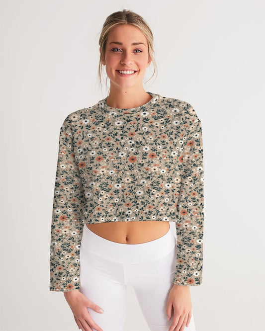 Busy and pretty Women's All-Over Print Cropped Sweatshirt