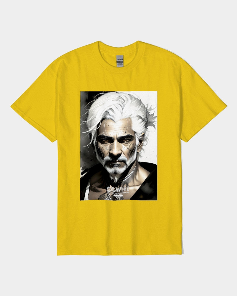 Handsome Silver grey Indian ink Portrait Unisex Heavy Cotton T-Shirt | Gildan