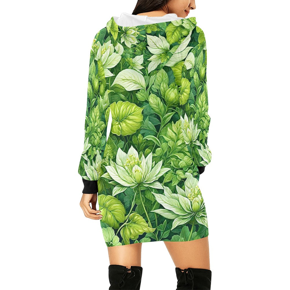 Women's All Over Print Hoodie Mini Dress (H27)