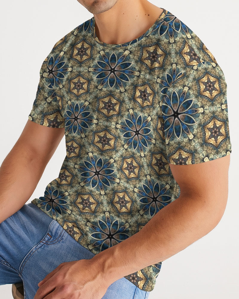 Green & Dark Blue almost star pattern. Men's All-Over Print Tee