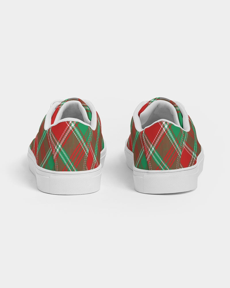 Red & Green cross pattern Men's Faux-Leather Sneaker