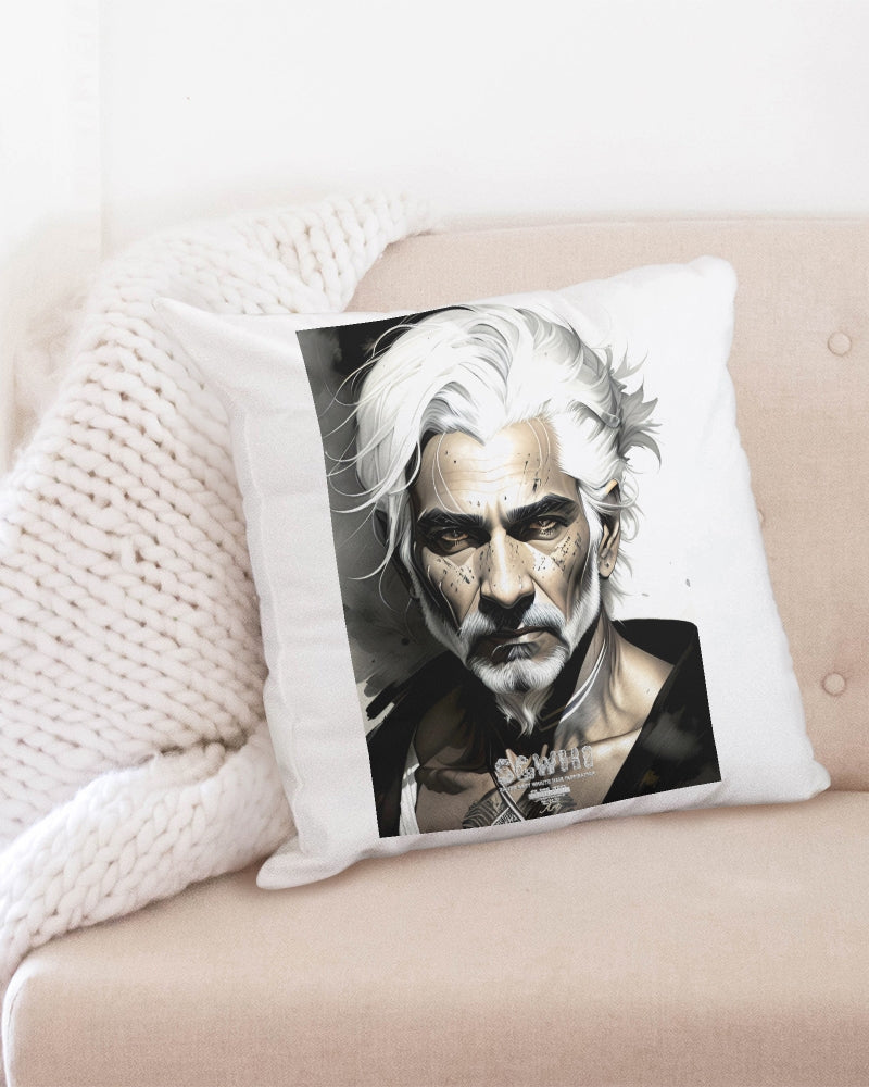 Handsome Silver grey Indian ink Portrait Throw Pillow Case 20"x20"