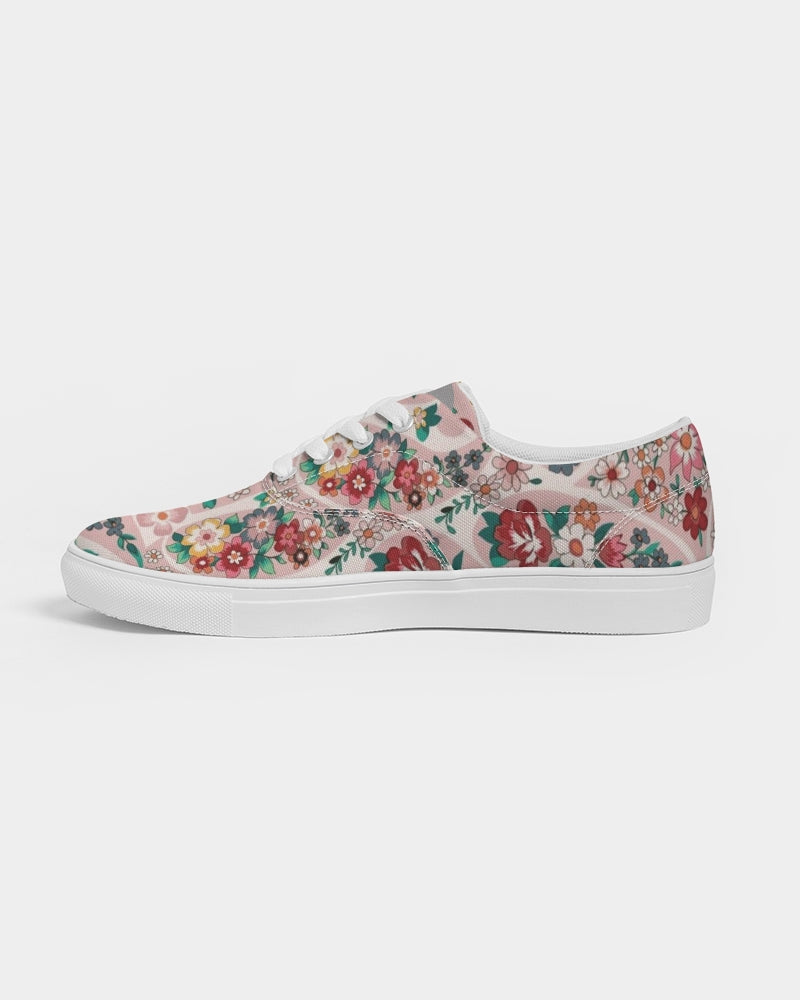 Pink abstract Pretty Sisters Women's Lace Up Canvas Shoe