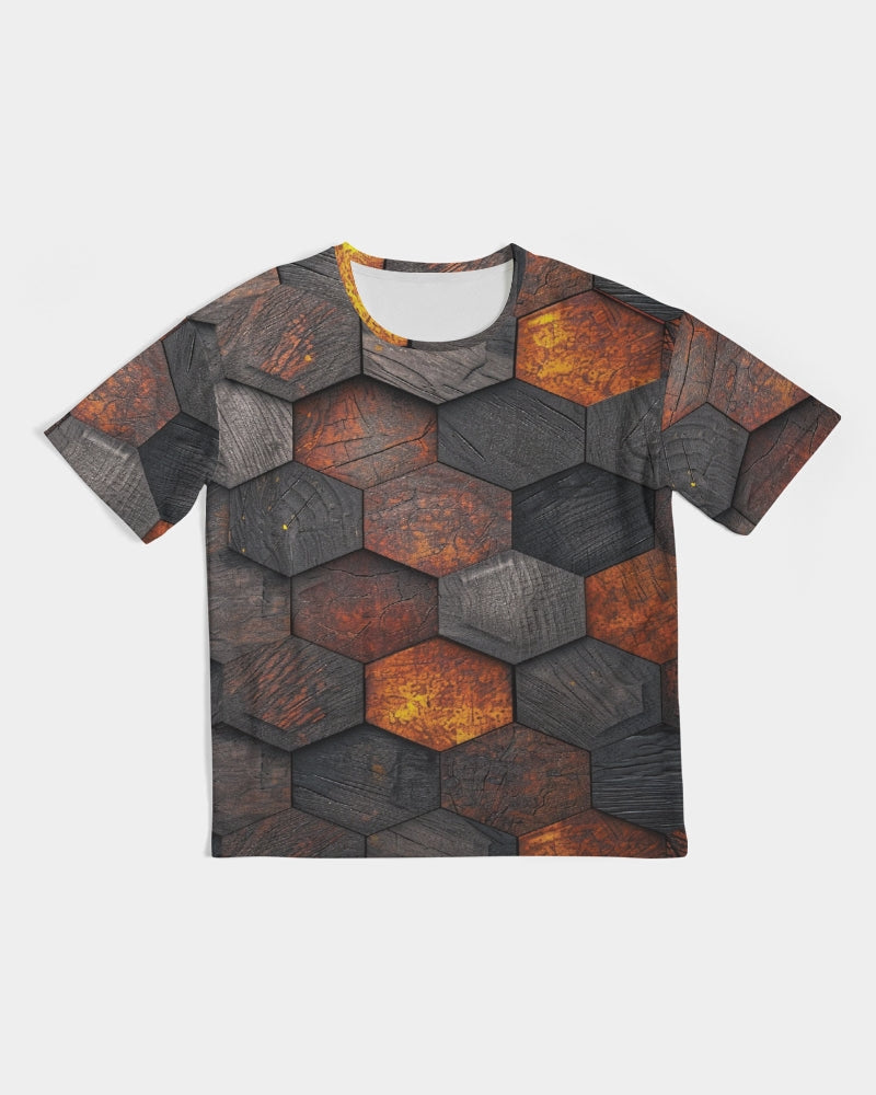 Cool stone hexagon patten 3D Men's All-Over Print Premium Heavyweight Tee