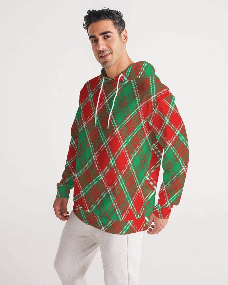 Red & Green cross pattern Men's All-Over Print Hoodie