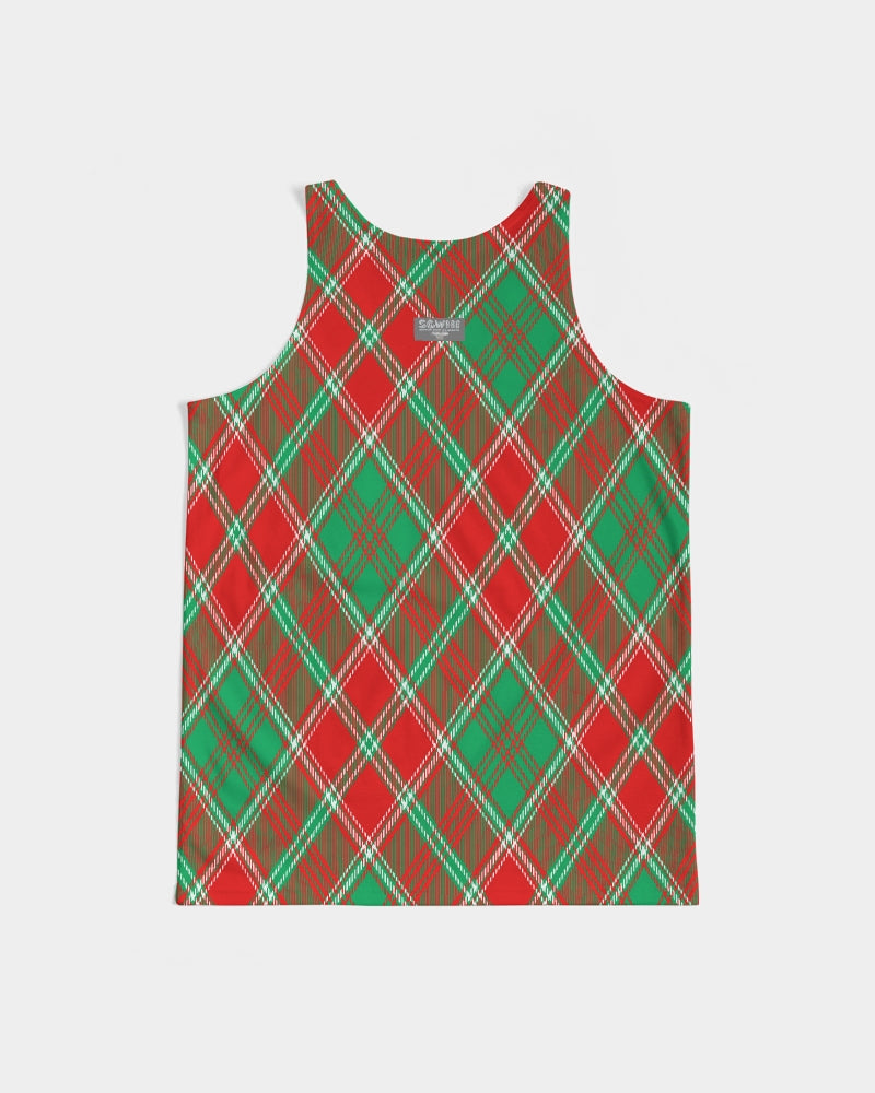 Red & Green cross pattern Men's All-Over Print Tank