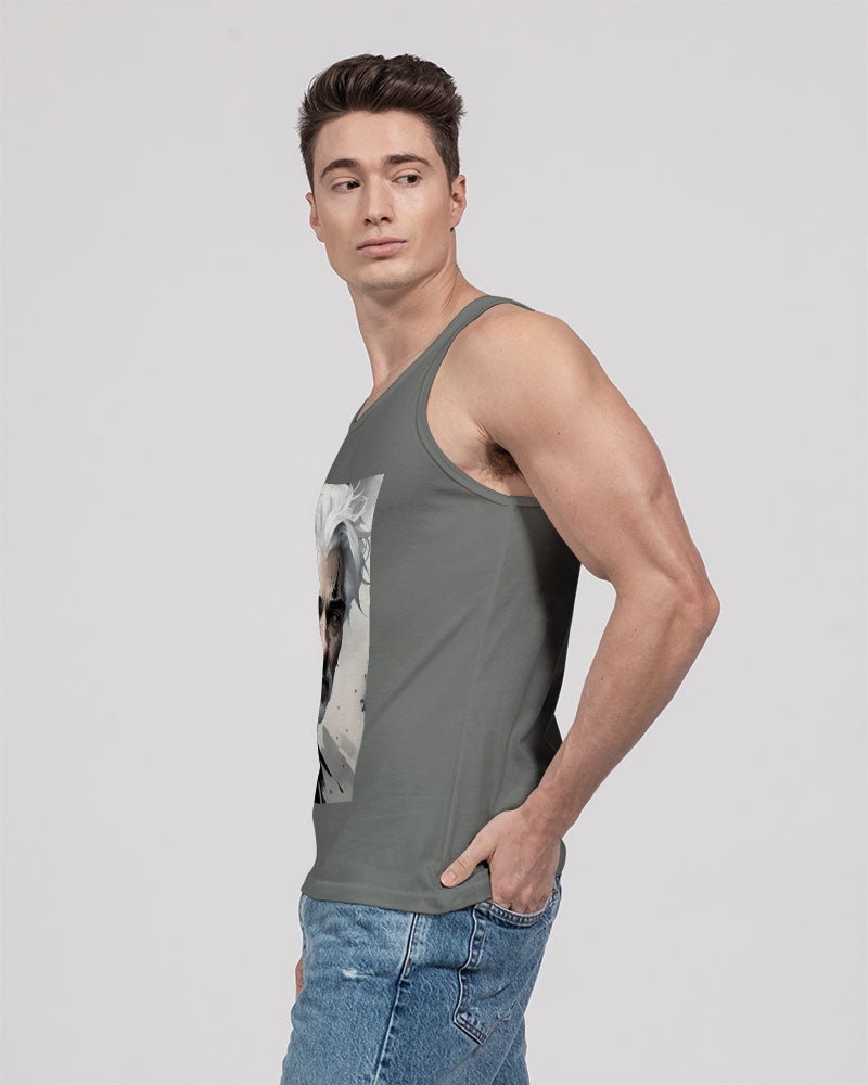 White silver grey fox King Unisex Jersey Tank | Bella + Canvas