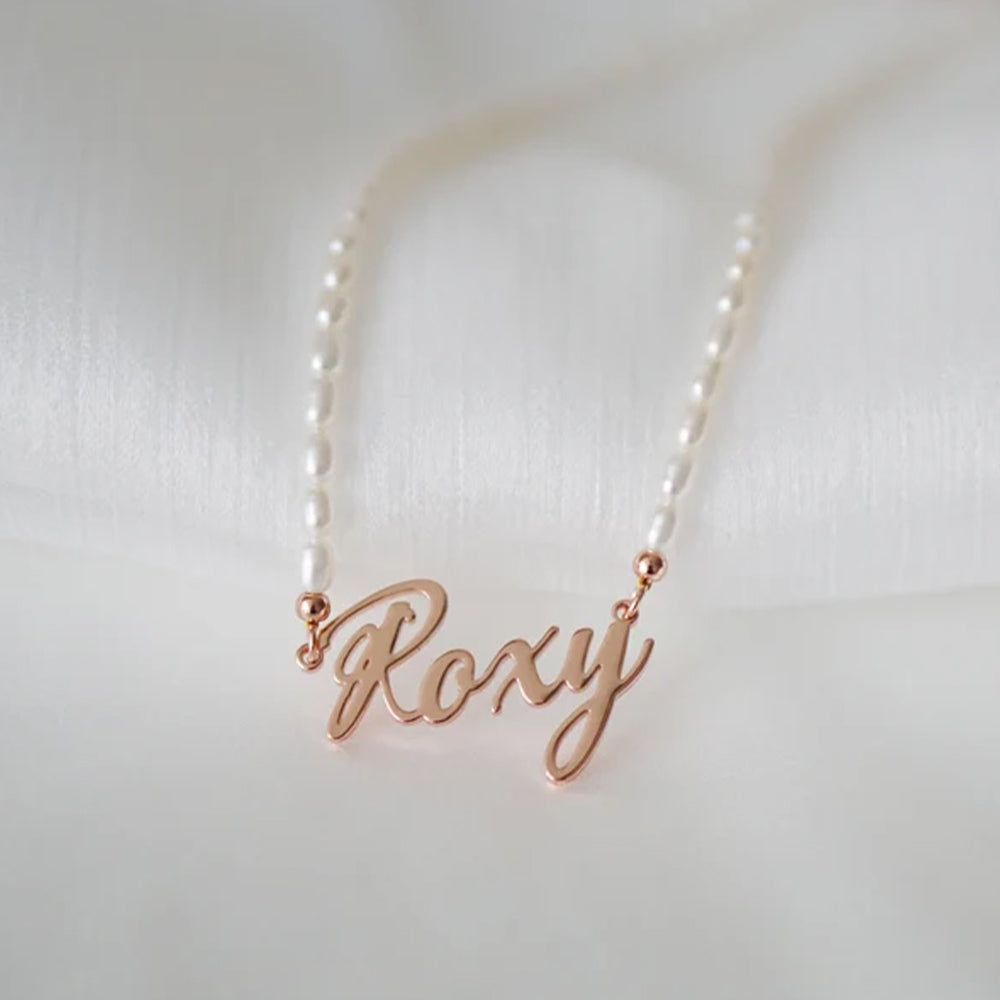 Silverfox Custom Name Pearl Necklace