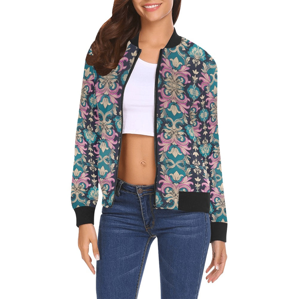 All Over Print Bomber Jacket for Women ( H19)