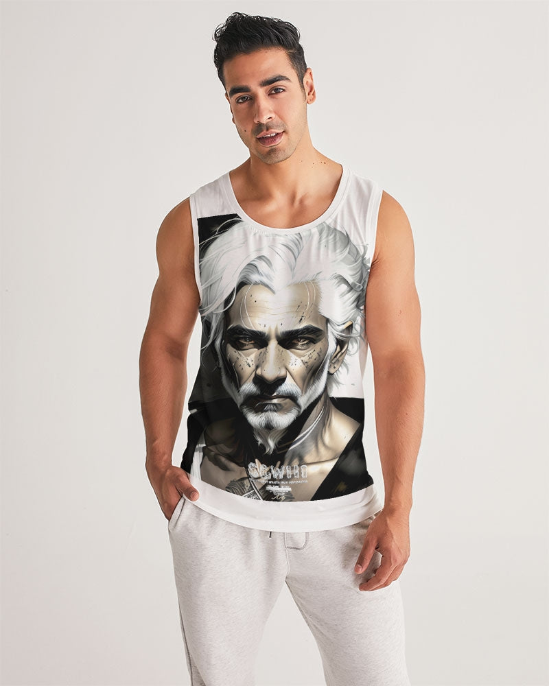 Handsome Silver grey Indian ink Portrait Men's All-Over Print Sport Tank