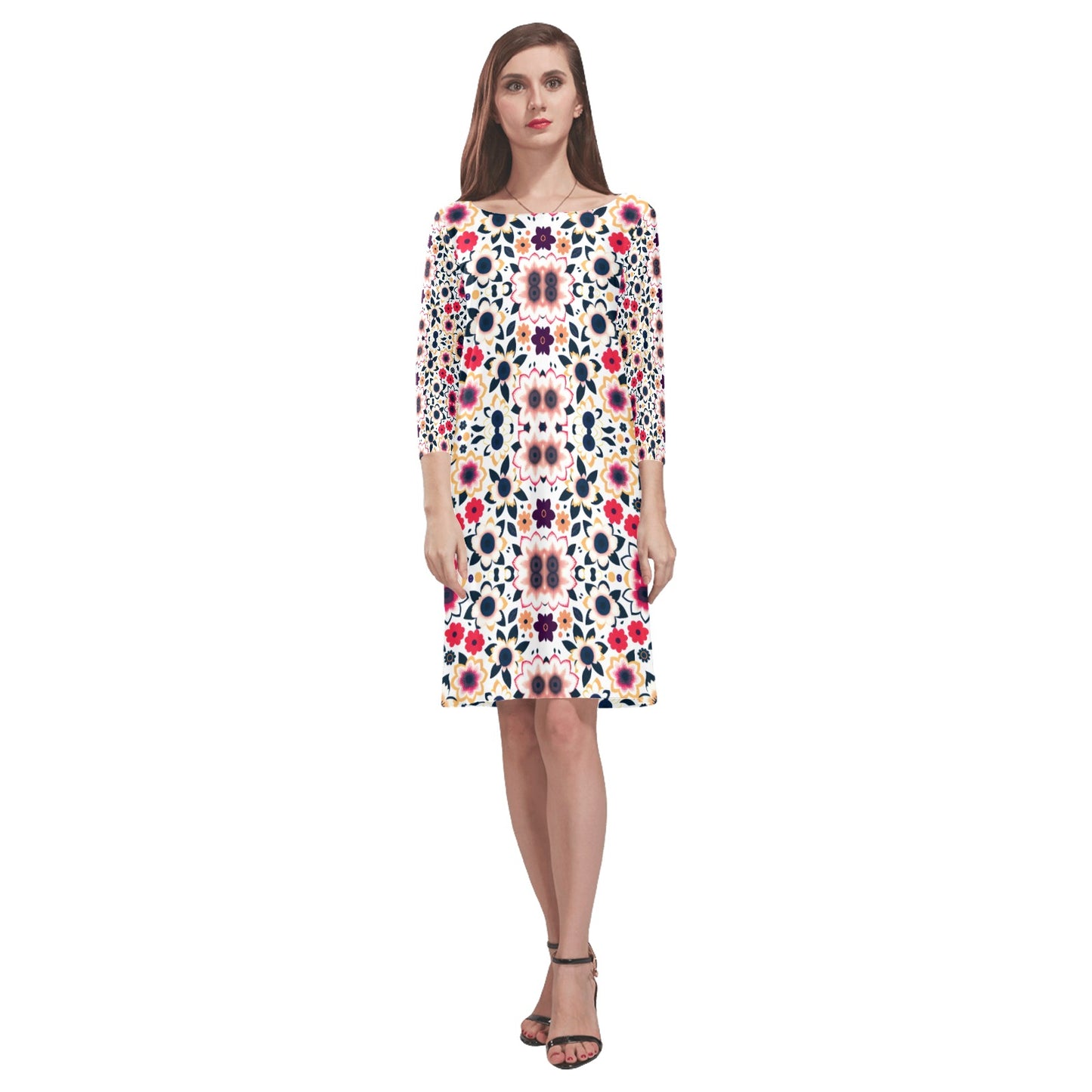 Women's Loose Round Neck Dress (Model D22)