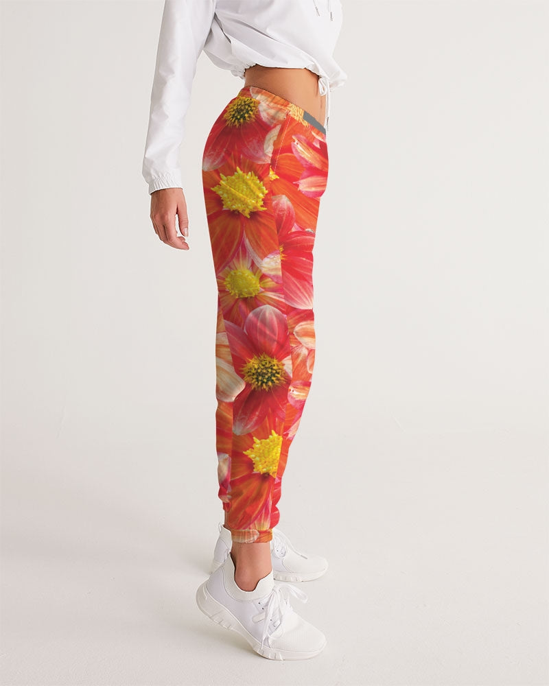 Beautiful blood orange flower design Women's All-Over Print Track Pants