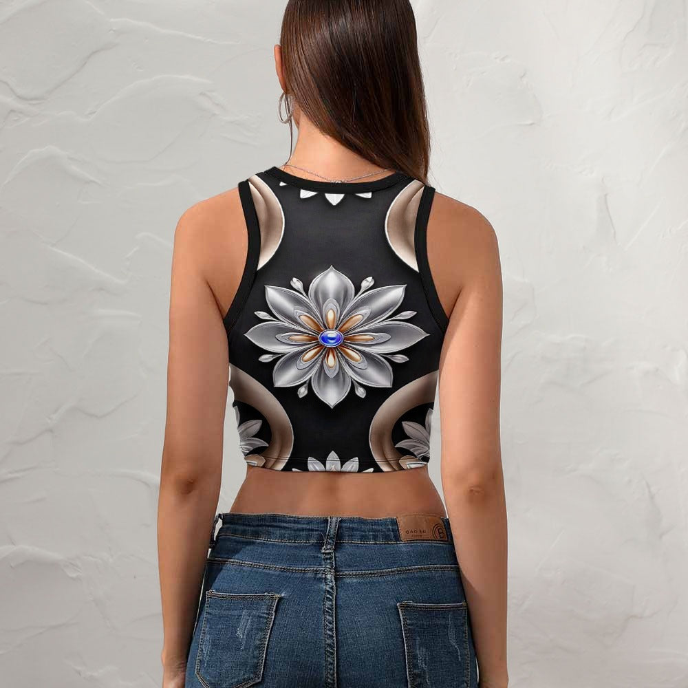 Women's Cropped Slim Racer Tank Top