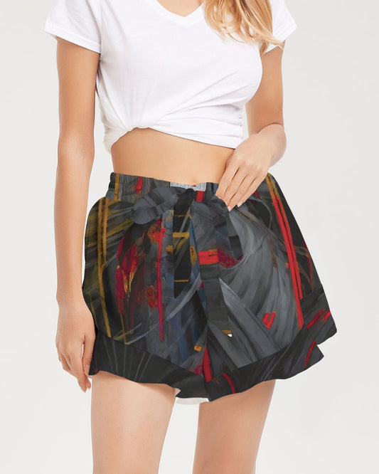 Asian collection [Part 1] Women's All-Over Print Ruffle Shorts