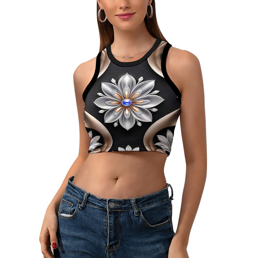 Women's Cropped Slim Racer Tank Top