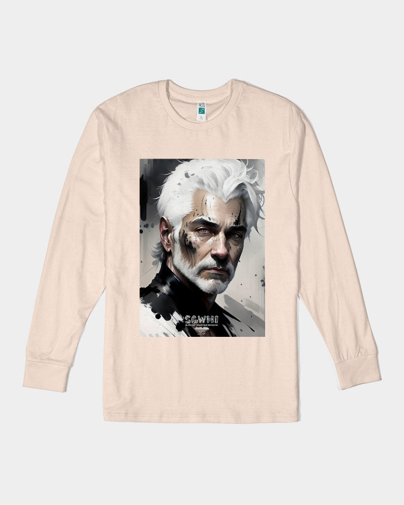 White silver grey fox King Unisex Long Sleeve Tee | Lane Seven