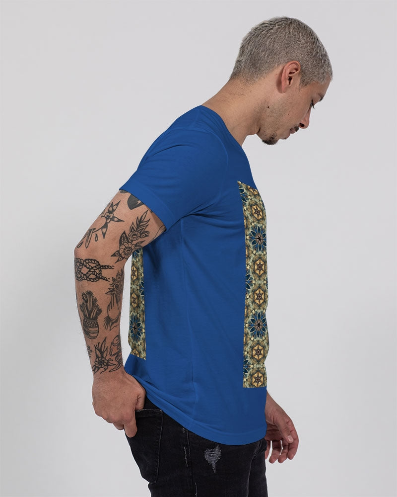 Green & Dark Blue almost star pattern. Unisex Jersey V-Neck Tee | Bella + Canvas