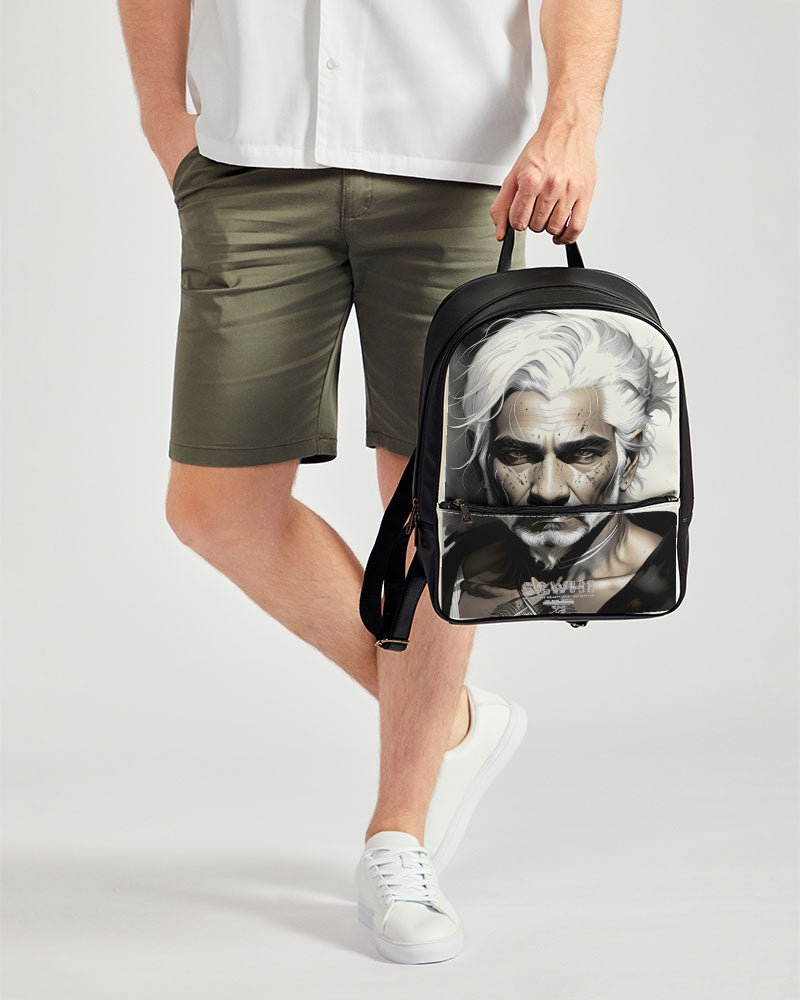 Handsome Silver grey Indian ink Portrait Classic Faux Leather Backpack