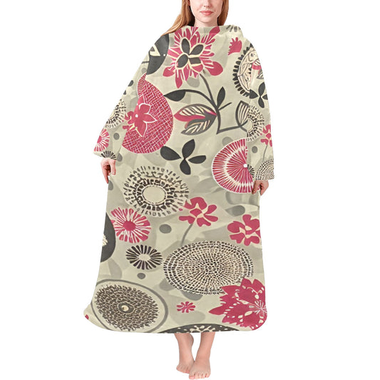 Blanket Robe with Sleeves for Adults