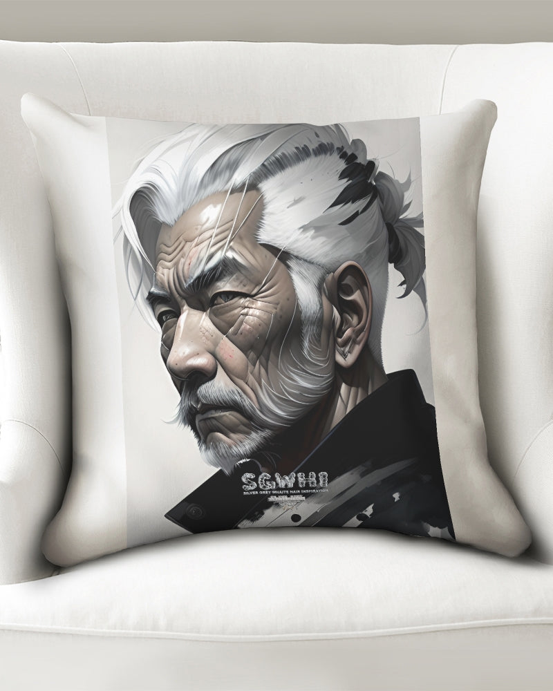 Handsome Asian brother pink painted portrait Throw Pillow Case 20"x20"