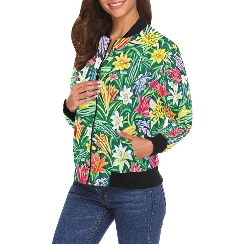 All Over Print Bomber Jacket for Women ( H19)