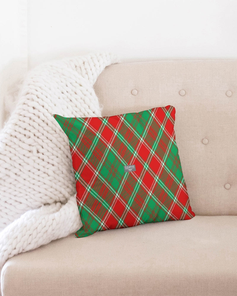 Red & Green cross pattern Throw Pillow Case 16"x16"