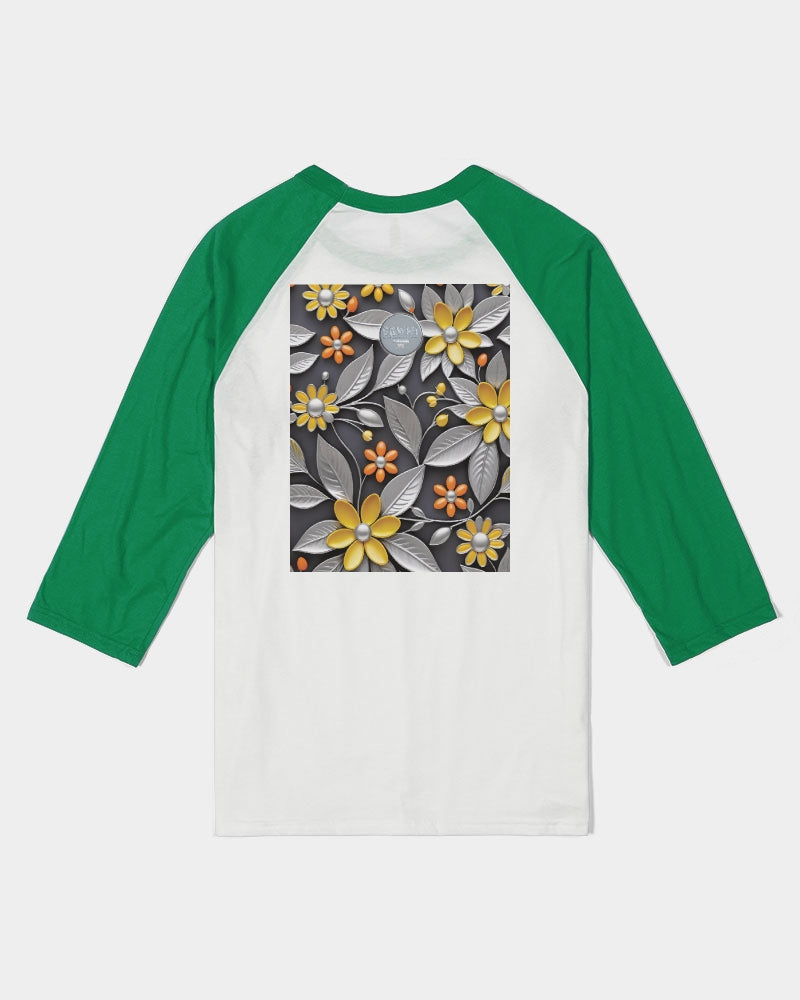 Sweet Silver Yellow Flower Grey Hair sister.[Part three] Unisex Three-Quarter Sleeve Baseball Tee | Bella + Canvas