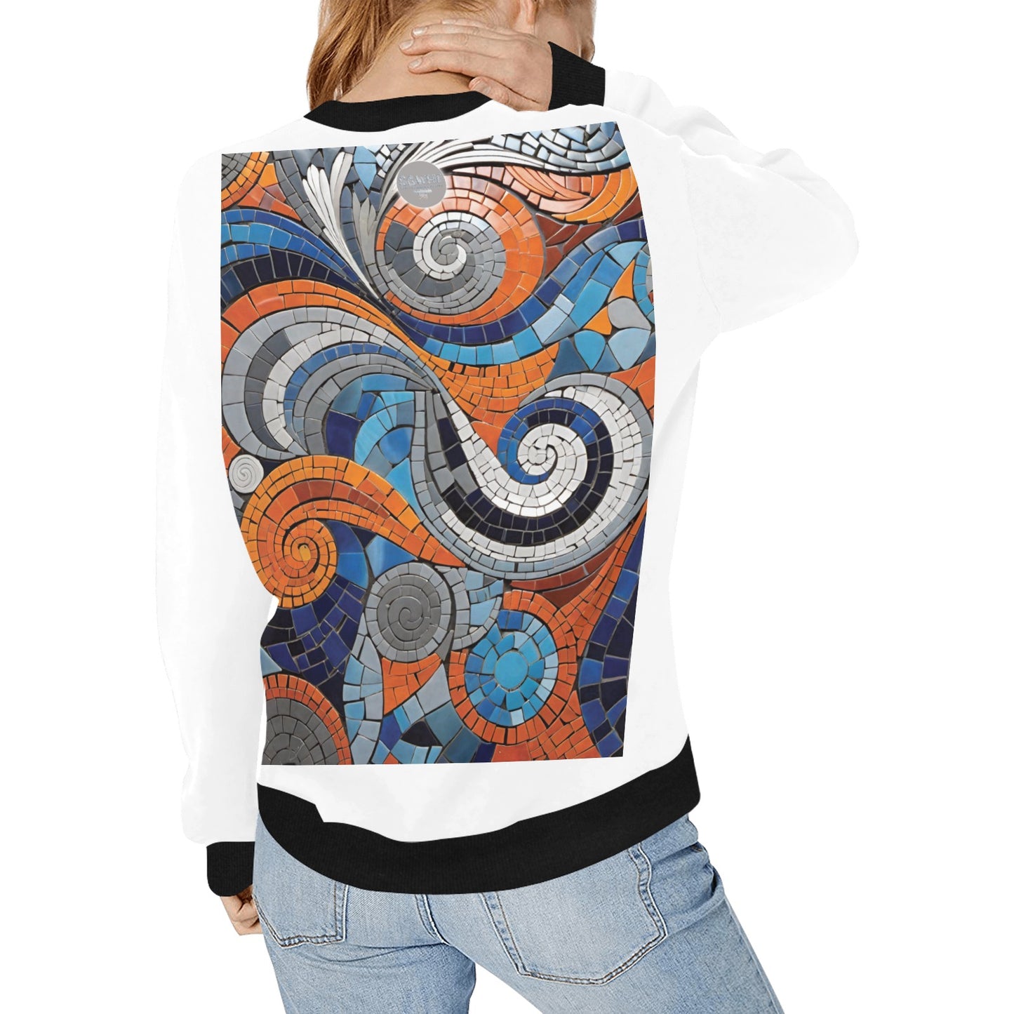 Women's Rib Cuff Crew Neck Sweatshirt (H34)