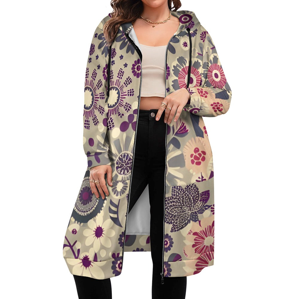 Women's full print long Hoodie