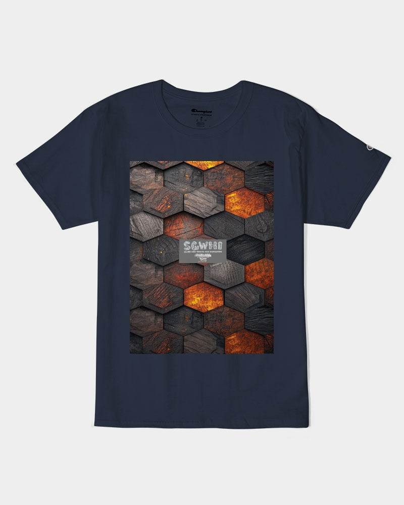 Cool stone hexagon patten 3D Unisex Tee | Champion