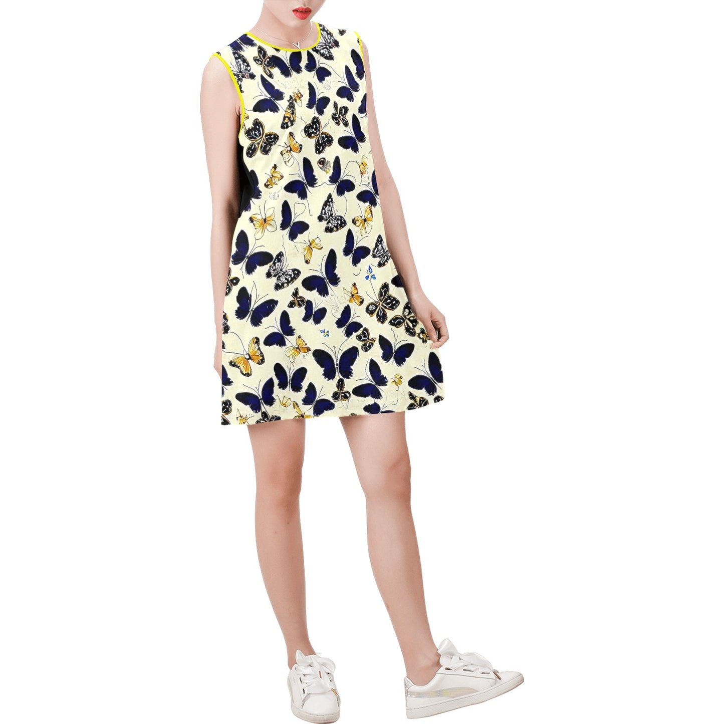 Sleeveless Round Neck Shift Dress (Model D51)