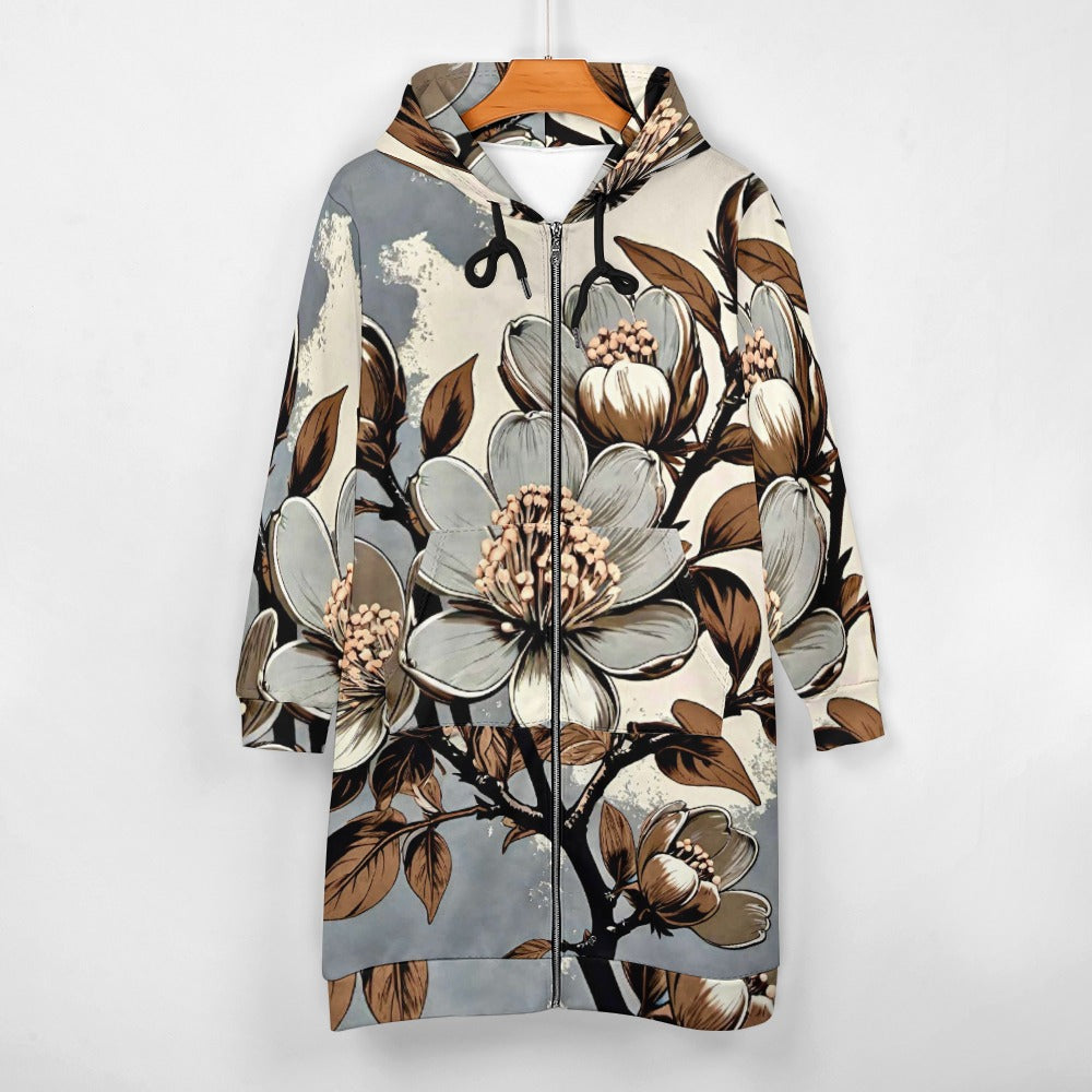 Women's full print long Hoodie