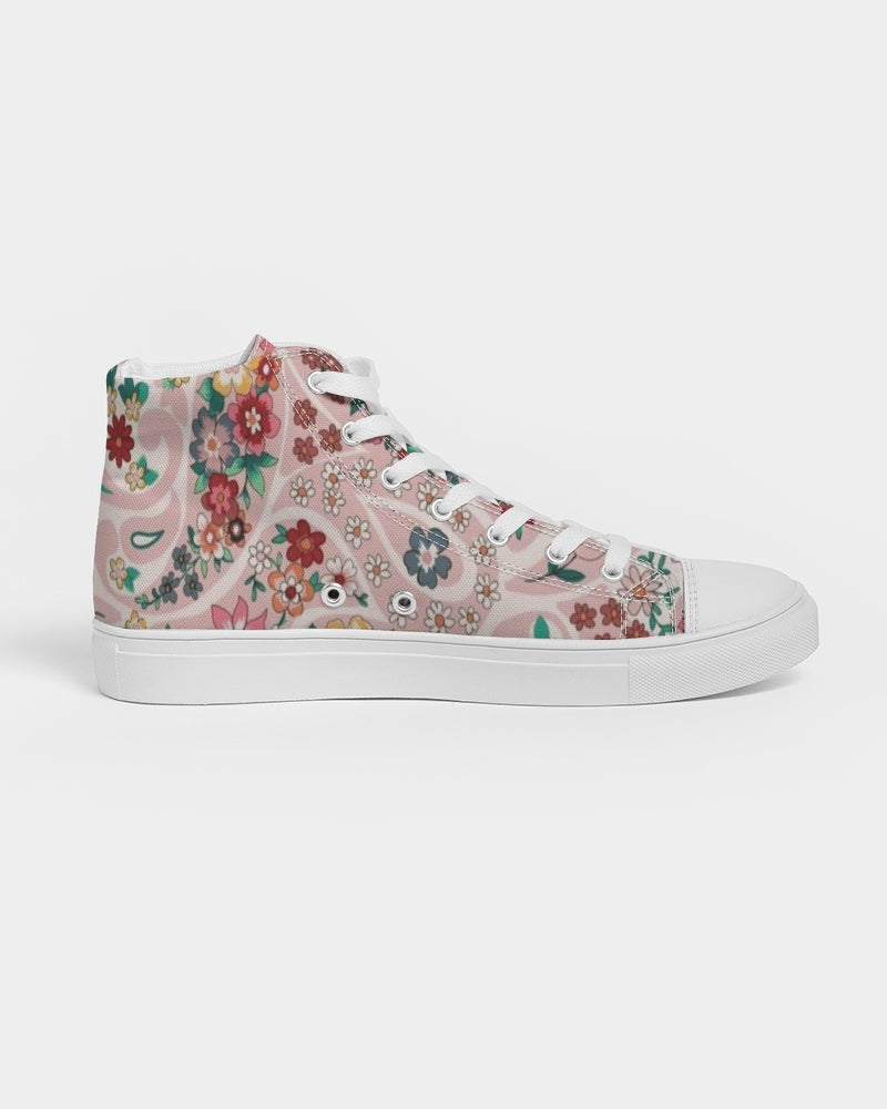 Pink abstract Pretty Sisters Women's Hightop Canvas Shoe