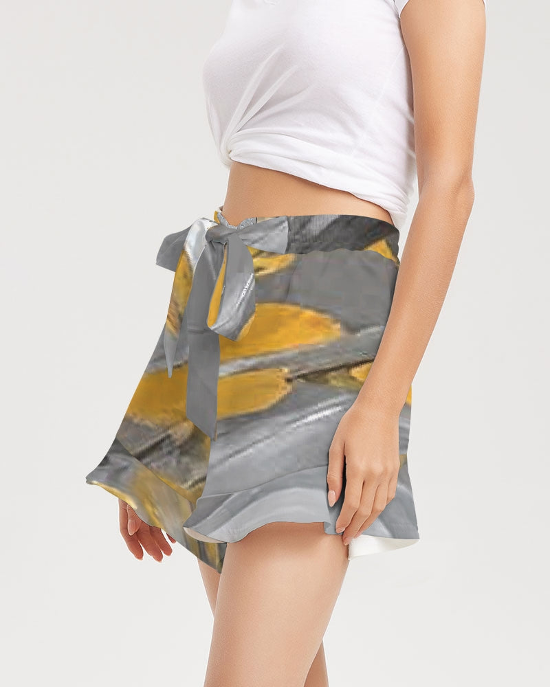 Black Sister Collection [Part 1 ] Women's All-Over Print Ruffle Shorts