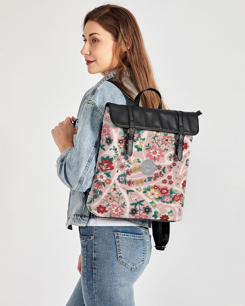 Pink abstract Pretty Sisters Casual Flap Backpack