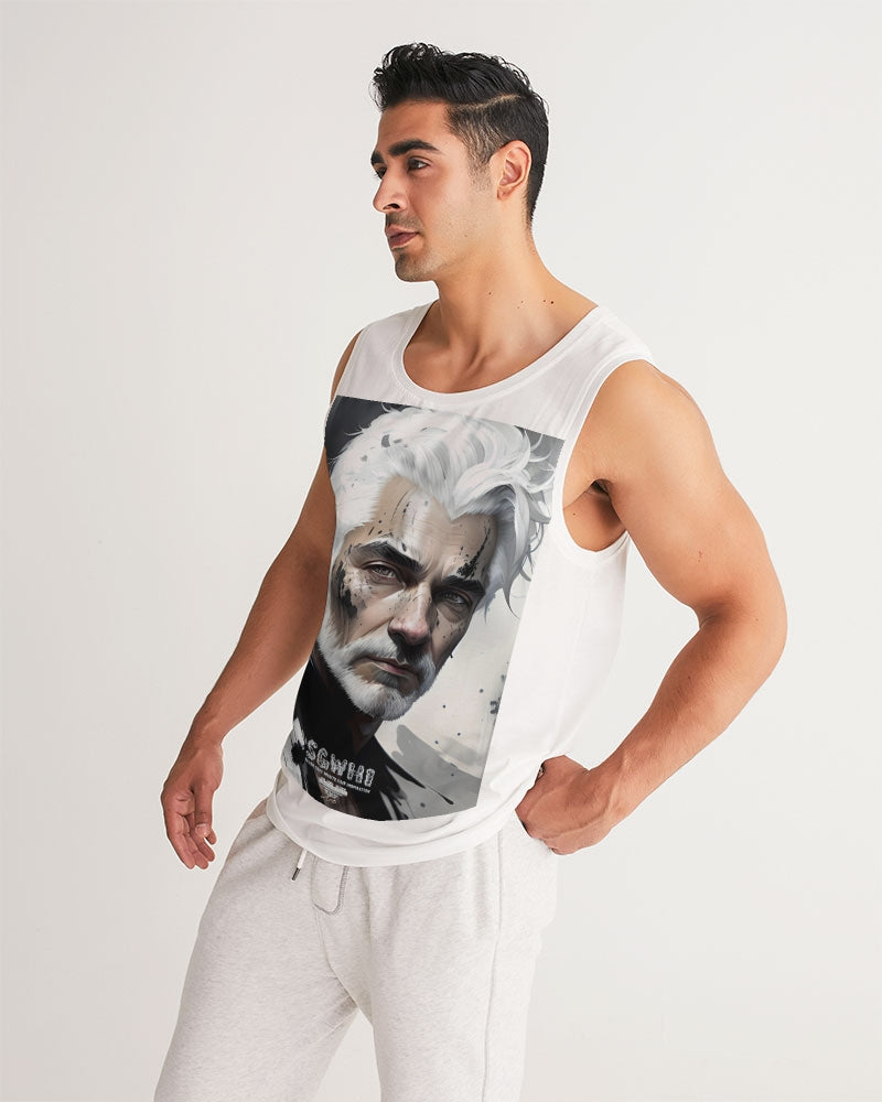 White silver grey fox King Men's All-Over Print Sport Tank