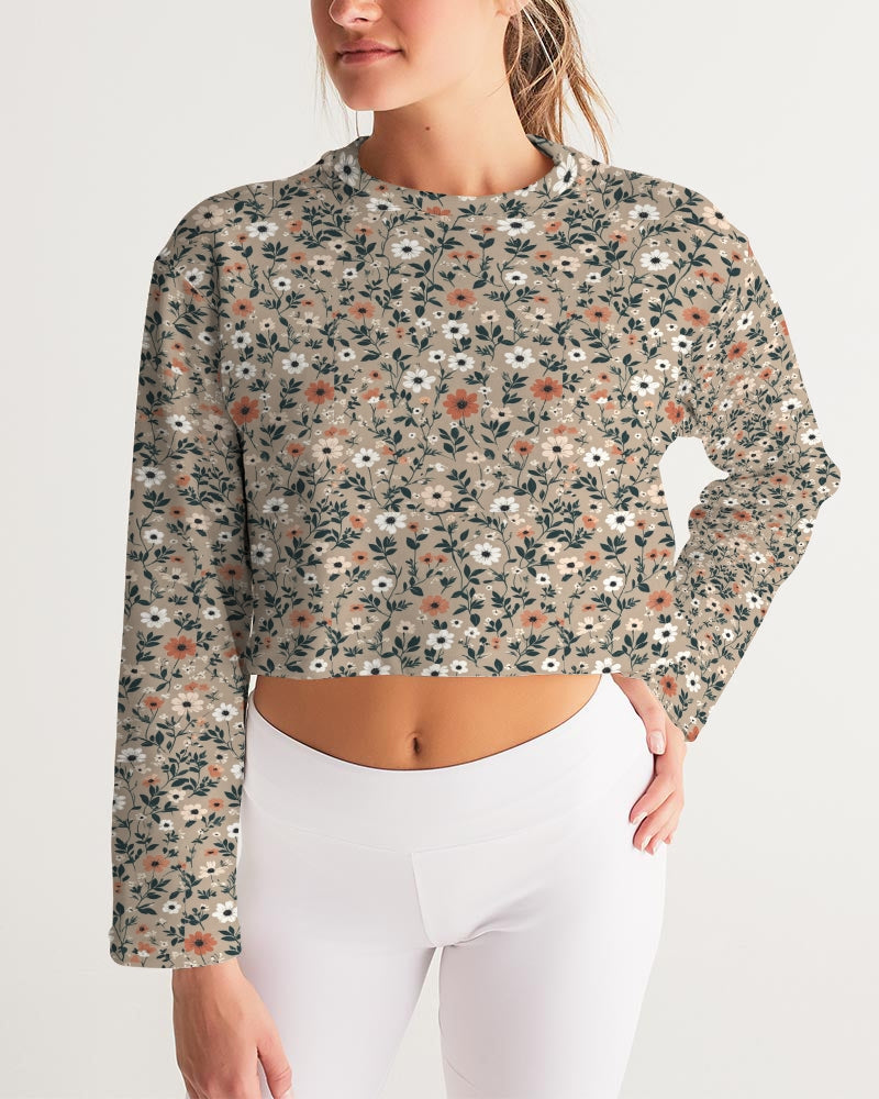 Busy and pretty Women's All-Over Print Cropped Sweatshirt