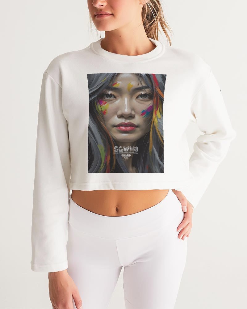 Asian Collection (Part 2 ) Women's All-Over Print Cropped Sweatshirt