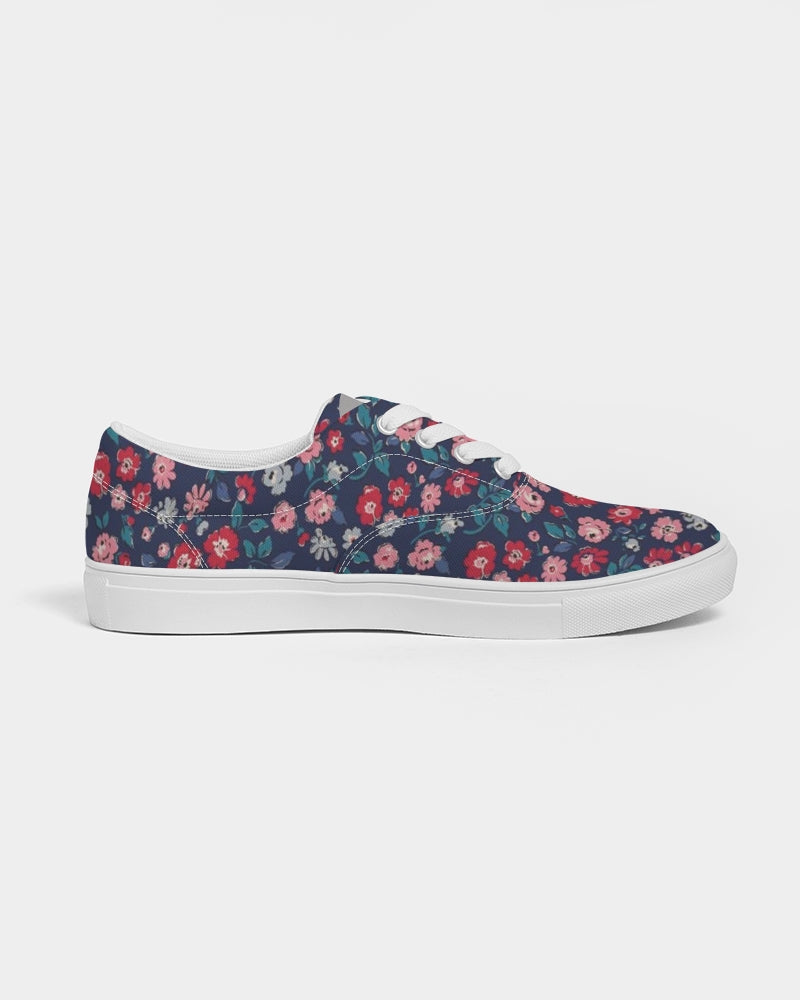 Midnight blue pretty glance.  Women's Lace Up Canvas Shoe