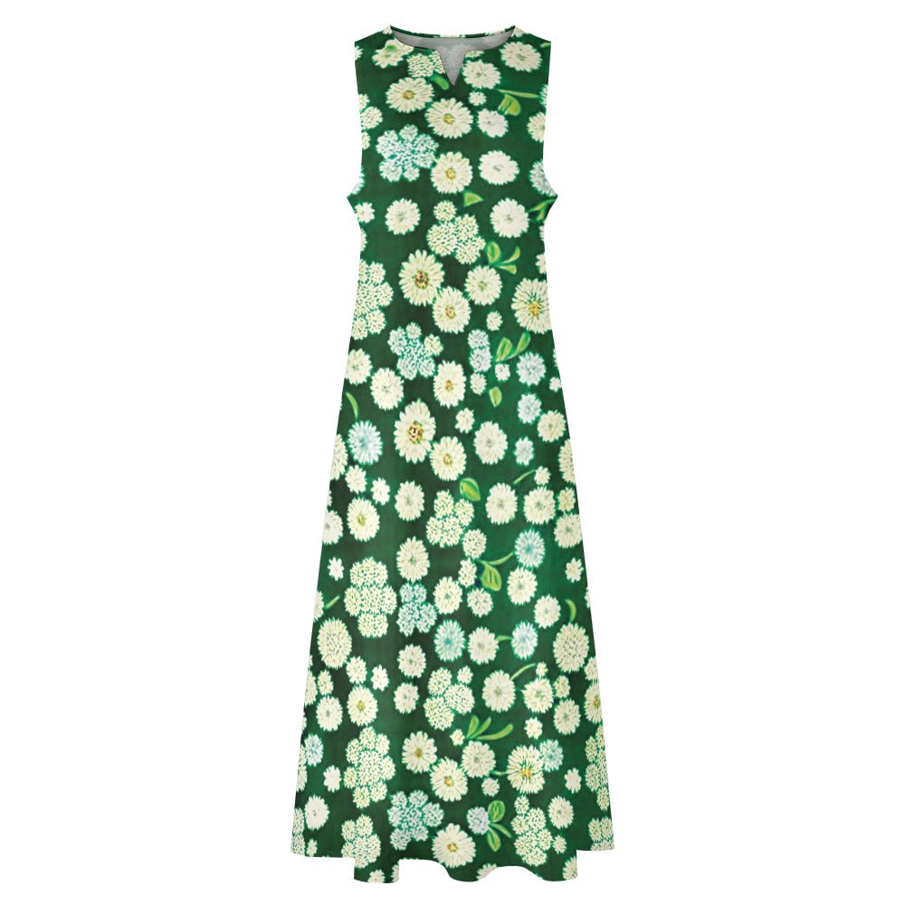 Green floral Long dress