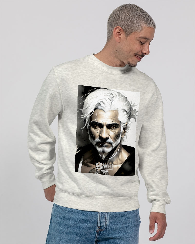 Handsome Silver grey Indian ink Portrait Unisex Premium Crewneck Sweatshirt | Lane Seven