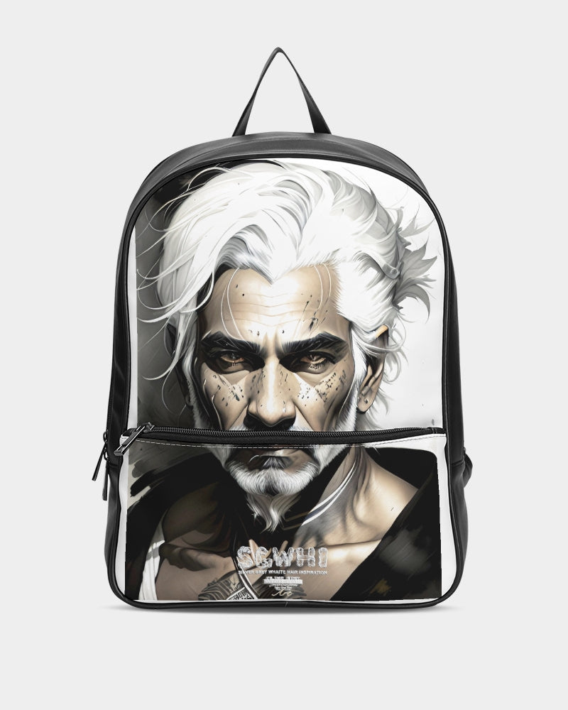 Handsome Silver grey Indian ink Portrait Classic Faux Leather Backpack