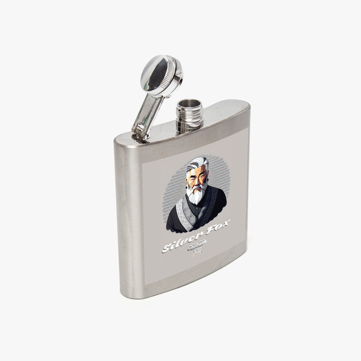 Asian Silverfox 6oz Stainless Steel Hip Flask